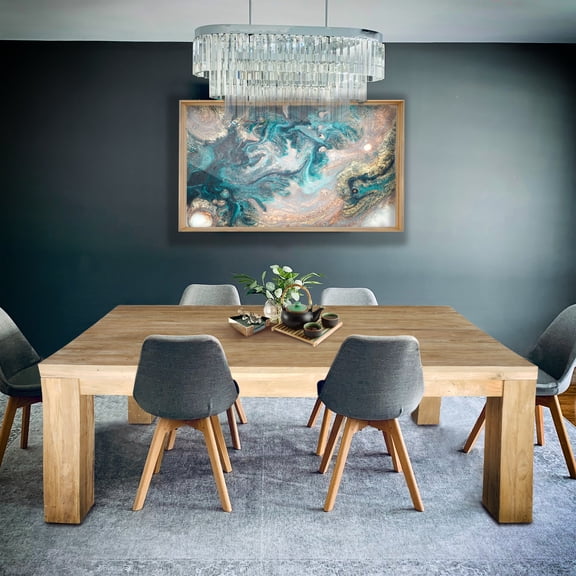 Recycled Teak Wood Marbella Dining Table, 87 Inch