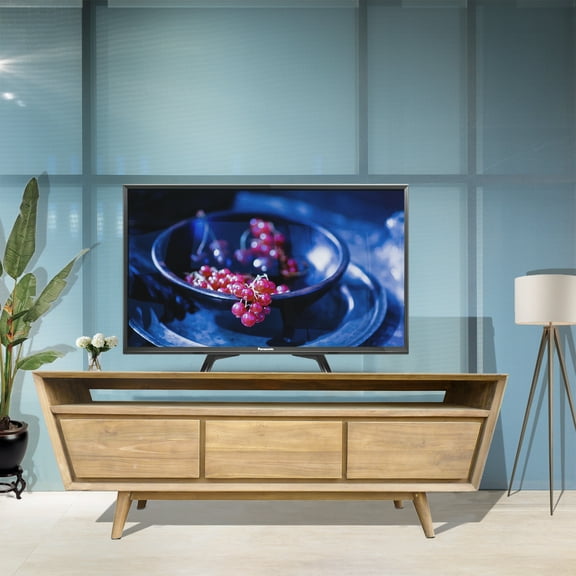 Recycled Teak Wood Retro Media Center with 3 Drawers