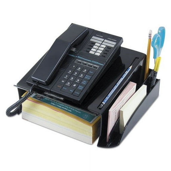 Recycled Telephone Stand And Message Center, 12.25 X 10.5 X 5.25, Black | Bundle of 2 Each