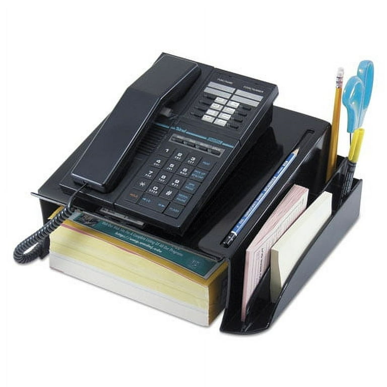 Recycled Telephone Stand and Message Center, 12.25 x 10.5 x 5.25, Black Recycled Telephone Stand and Message Center, 12.25 x 10.5 x 5.25, Black