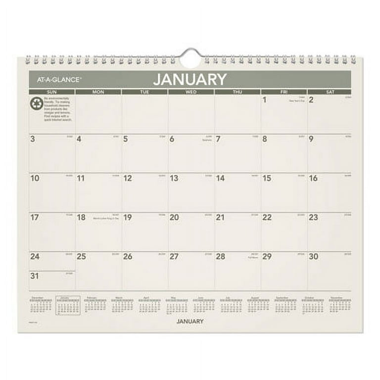 Recycled Wall Calendar, Unruled Blocks, 15 x 12, Sand/Green Sheets, 12-Month (Jan to Dec): 2024 Recycled Wall Calendar, Unruled Blocks, 15 x 12, Sand/Green Sheets, 12-Month (Jan to Dec): 2024