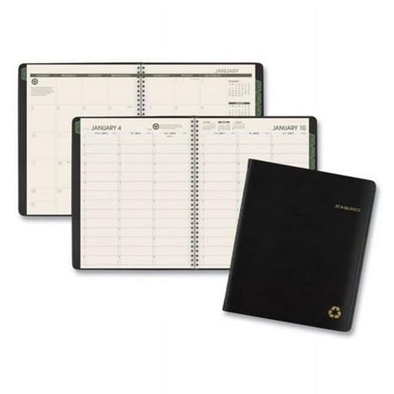 Recycled Weekly Vertical Column Format Appointment Book, Black
