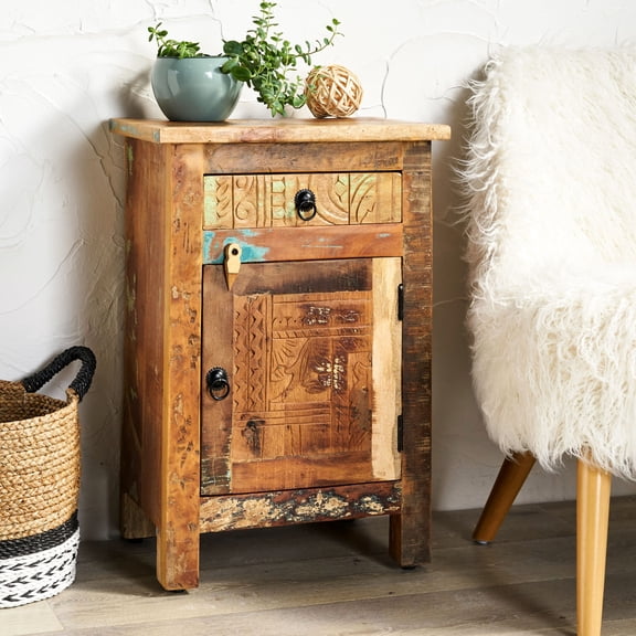 Recycled wood creation / For cozy corners / Hassle - free storage option