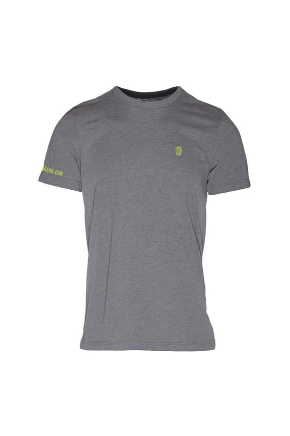 RM101GRNY-XL Triblend Crew T-Shirt for Mens, Grey with Neon Yellow Logo - Extra Large