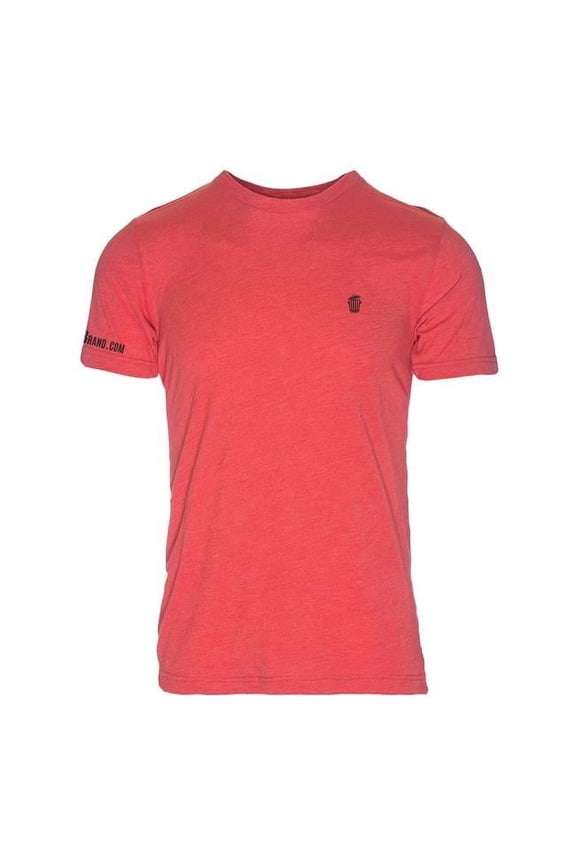 RM101RB-S Triblend Crew T-Shirt for Mens, Red with Black Logo - Small