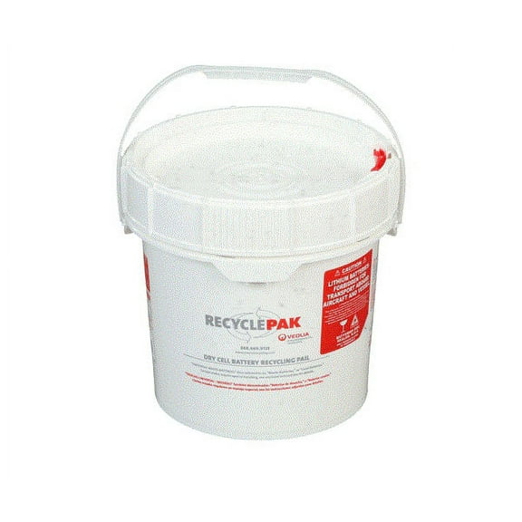Recyclepak Prepaid Dry Cell Battery Recycling Pail, 3.5 Gallon