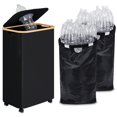 thumbnail image 1 of Recycling Bin for Kitchen, Indoor Home Recycle Bins with Wheel, 29 Gallons Large Recycling bin with 2 Removeable Reusable Inner Bags, for Bottles Cans Glass Plastice Cartons(Black), 1 of 6