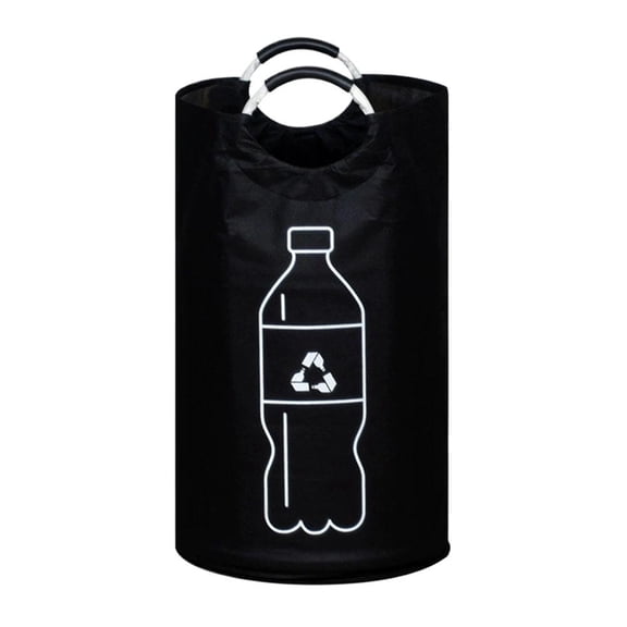 Recycling Bin Organizer for Bottles & Cans - Foldable Oxford Storage Bag, 28 Large Capacity Space-Saving Basket with Aluminum Handles Waterproof Portable Sorting Solution for Kitchen & Office