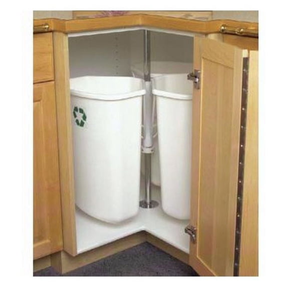 Recycling Center Rotary 3 Compartments, White