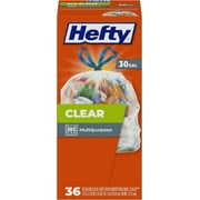 Recycling Trash Bags, Clear, 30 Gallon, 36 Count