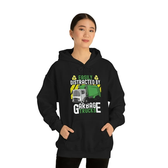 Recycling Trash Day Easily Distracted by Garbage Trucks Hoodie