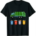 thumbnail image 1 of Recycling Trash Truck Shirt Kids Garbage Truck T Shirt Black, 1 of 5