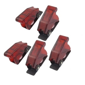 Red 0.47" Diameter Toggle Switch Flip Cover 5 Pcs