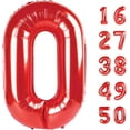 thumbnail image 1 of Red 0 Balloon Number Balloon 40 Inch, 0 Digital 0 Helium Balloons 10 20 30 40 50 100 Birthday Decorations Birthday Party Anniversary Supplies Decorations, 1 of 16
