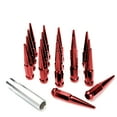 thumbnail image 1 of Red 1/2"-20 RH SAE Extended Spike Lug Nuts Set of 20 for 1964-2014 Ford Mustang, 1 of 3