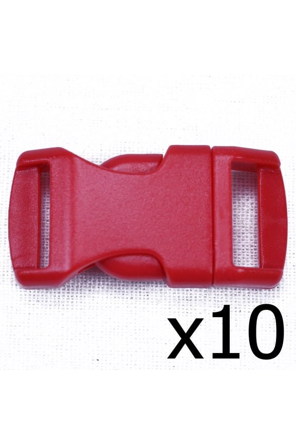 Red 1/2 Inch Buckle - 10 pack - Great for Paracord
