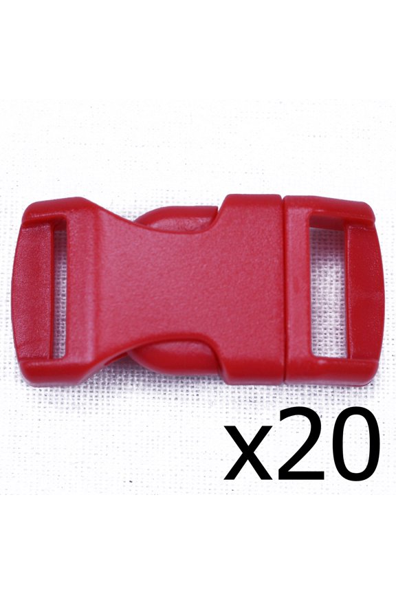 Red 1/2 Inch Buckle - 20 pack - Great for Paracord