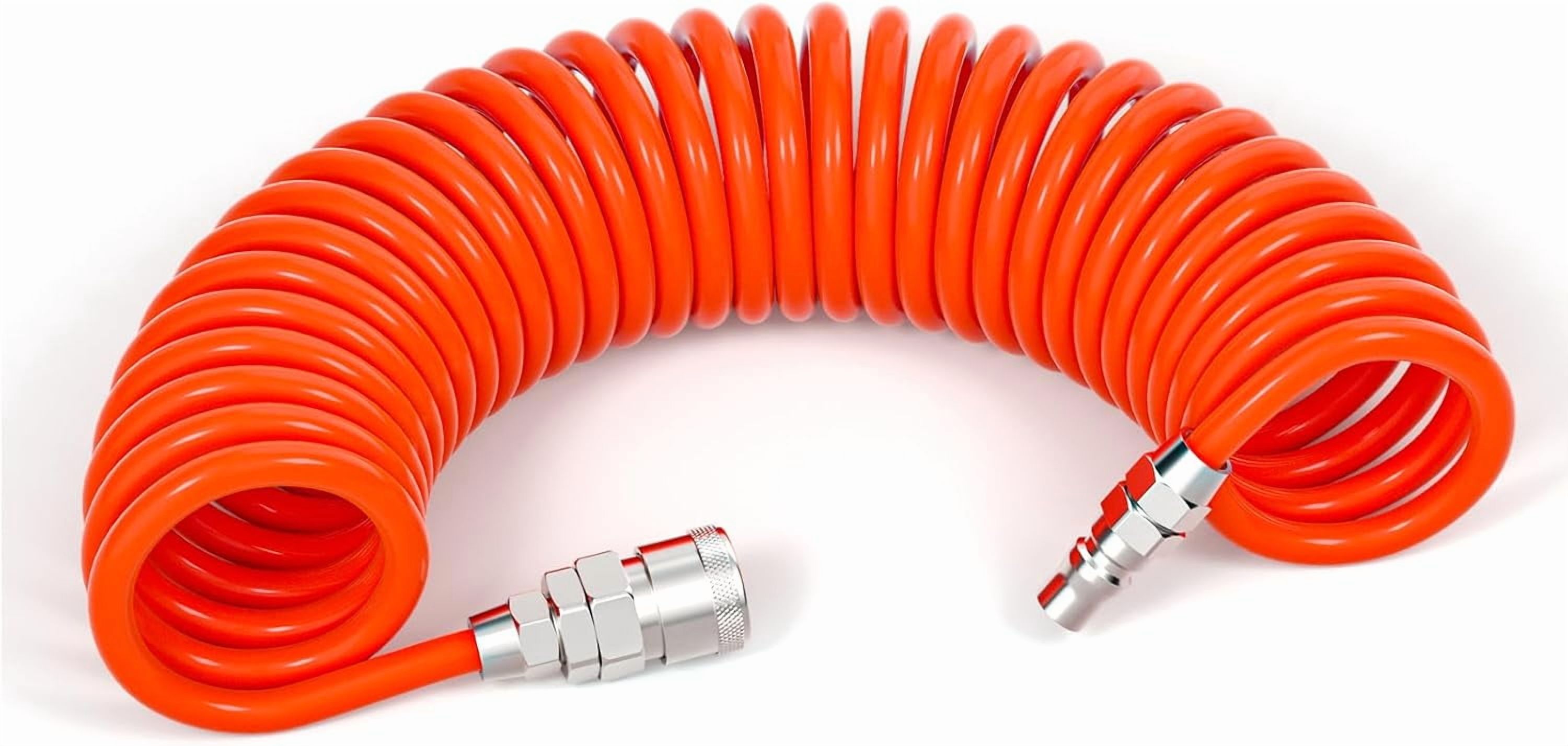 Red 1/4 Inch 9 Meter 29.5Ft Polyurethane Air Pressure Hose Spring Tube ...