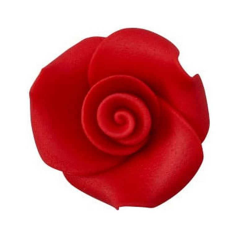 Red 1 Rose Buds SugarSoft® Premium Edible Decorations - 12 Count - 23205