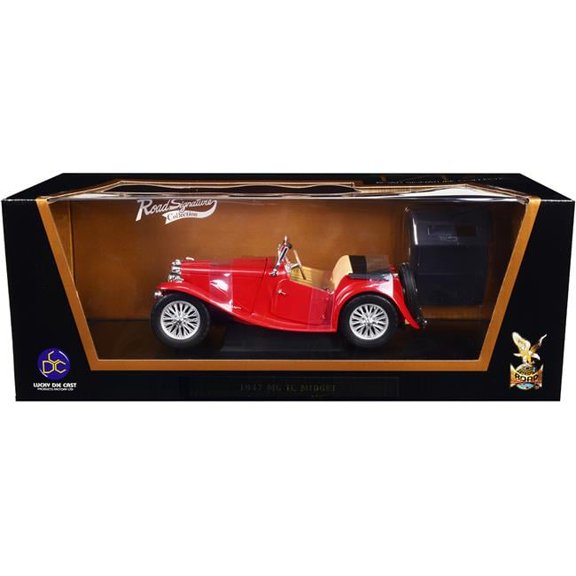 Red 1 by 18 Scale Diecast Model Car for 1947 MG TC Midget