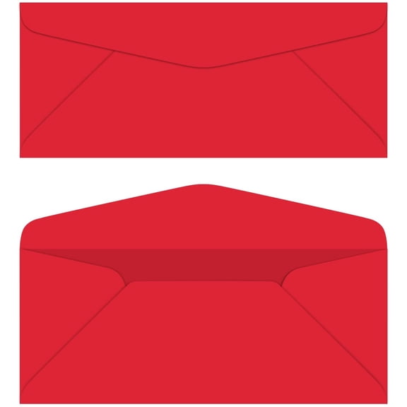 Red #10 Business Color Mailing Envelopes | 4 1/8 X 9 ½ inches | 24lb Bond Bright Color Paper (90 GSM) | 50 Envelopes Per Pack