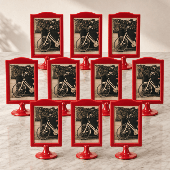 Red 10 Pack 4x6 Double Sided Picture Frames Tabletop Display Holder