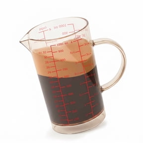 Red 1000 ML 4 Cup Double-Sided Scale Borosilicate Glass Measuring Cup with Handle