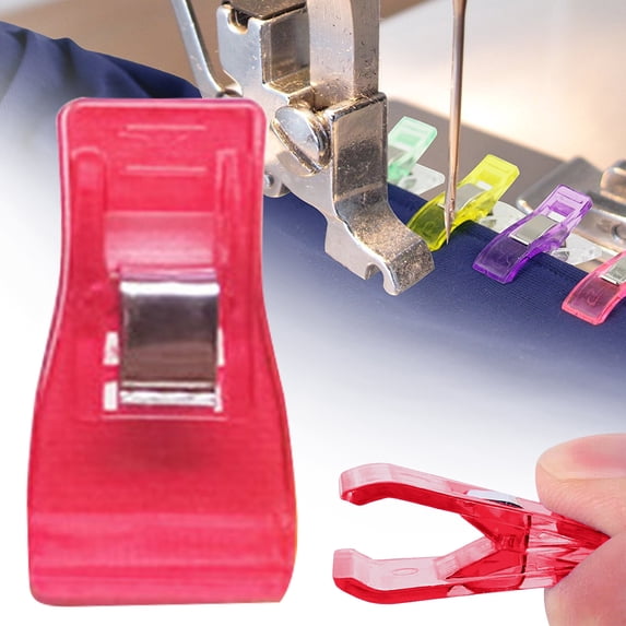 Red 100pc Office Home Plastic Clips Label Clips 3x2 cm by Dusknt Multi Purpose Plastic Fabric Quilting Clips for Crafting Crocheting Knitting Quilting Accessories