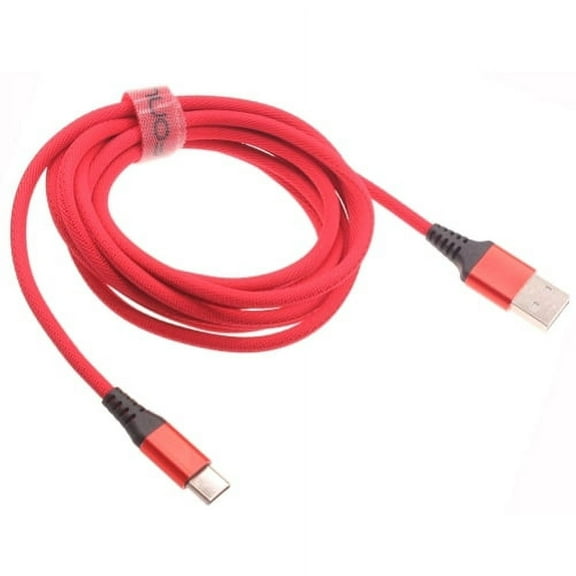 Red 10ft Long USB-C Cable Fast Charger Cord Type-C Power Wire for Samsung Galaxy Note 9 8 20 10 Plus Fold A9 A71 5G A70 A51 5G A50 A30s A21 A20 A11 A10e A01 - Sonim XP8 XP3 - Sony Xperia 1