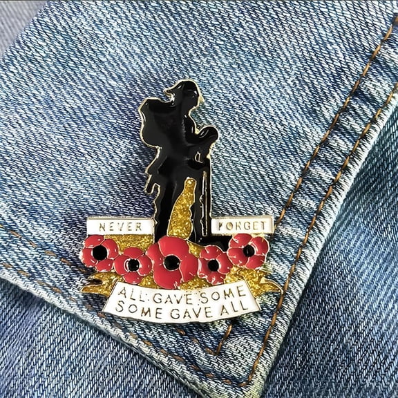 Red 110th Anniversary Badge and Pin Never Forget Red Lapel Pin Souvenir Brooch Memorial Badges for Collectors, 2.5x4 cm, Black