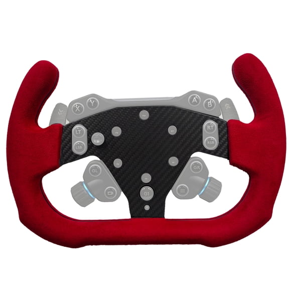 Red 12 Inch Motorsport For Logitech G RS50 System or Pro SIM; lightweight Real Carbon Fiber Suede Compatible with Logitech G PRO RS On Xbox Series X/S PS4/PS5 PC Wheel Hub