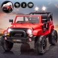 thumbnail image 1 of Red 2-Seater 12V Battery Kids Ride On Car Truck Electric Toys 3 Speeds  w/Music,LED,Cover,Remote Control, 1 of 18