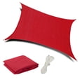 thumbnail image 1 of Red 12ft x 12ft Waterproof Sun Shade Sail Canvas Sun Awning Shelter, UV Block Canopy For Garden Patio, 1 of 5
