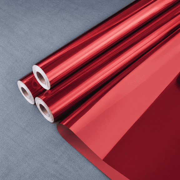 Red 15.8" x 80" Glossy Vinyl Peel and Stick Wall Decal Roll for DIY Crafts and Decor