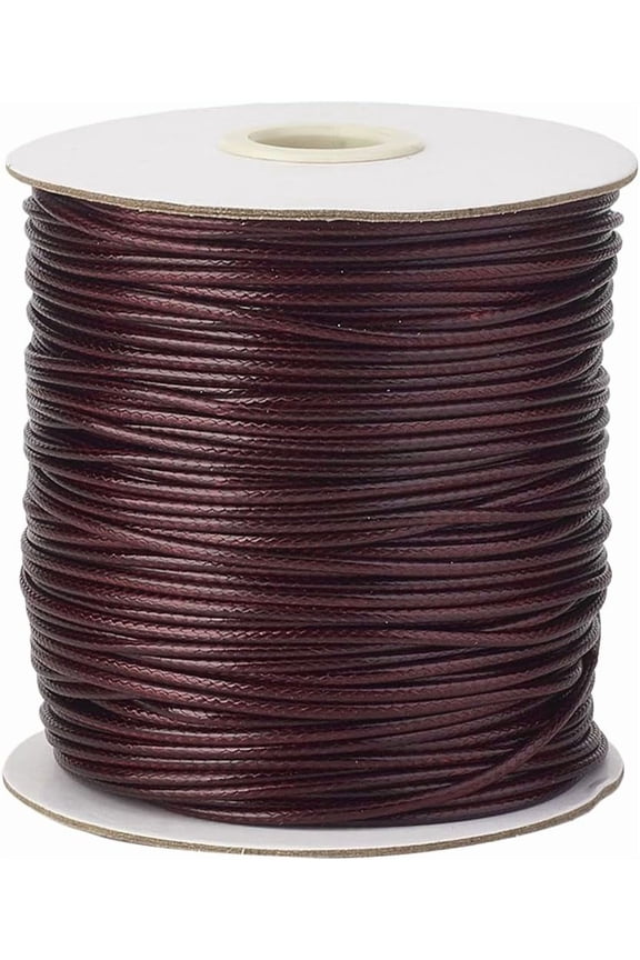 Red 175 Yards 0.5MM Dark Red Waxed Thread Macrame Beading String Polyester Wax Round Smooth Soft Craft Cords Rope Twine Bulk Roll for Jewelry Making Sewing Bracelet Necklace Crafts DIY Supply