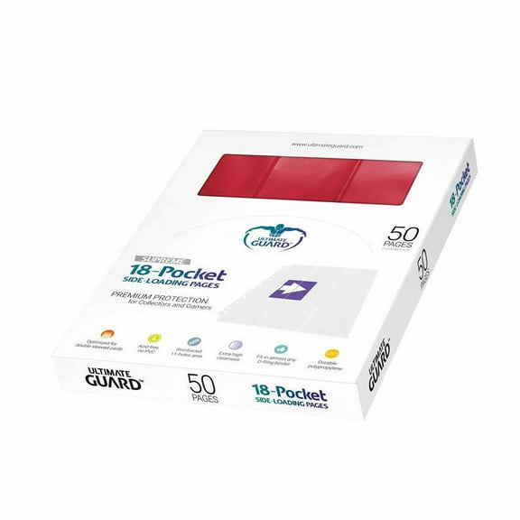 Red 18 Pocket Side Loading Standard 50 Pages Ulitmate Guard