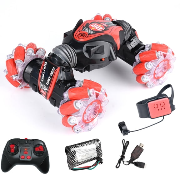 Red 2.4G 4Wd Gesture Sensing Rc Stunt Car Red All-Round Drift Twisting Off-Road Dancing Vehicle