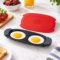 Red 2-Egg Microwave Egg Cooker Poacher Fryer for Quick Breakfast Meals ...