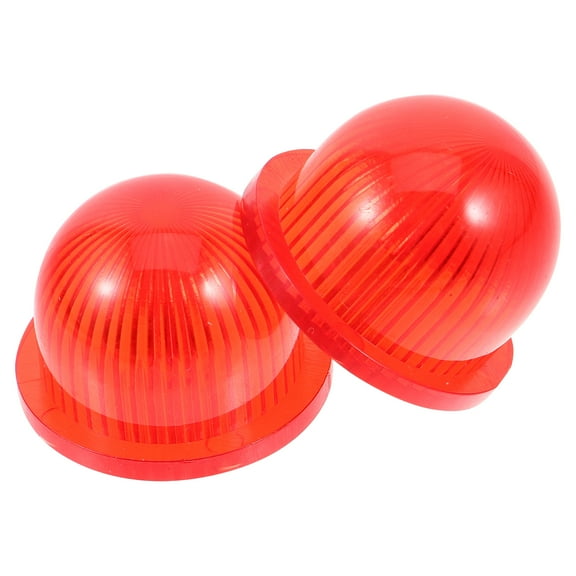 Red 2 Pcs Lamp Shade Warning Light Covers Safety Flashing Lights Lampshade