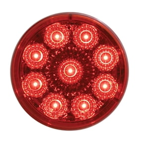 Red 2" Round 9 LED Trailer Side Marker Clearance Light Kit / Grommet / Wire Plug