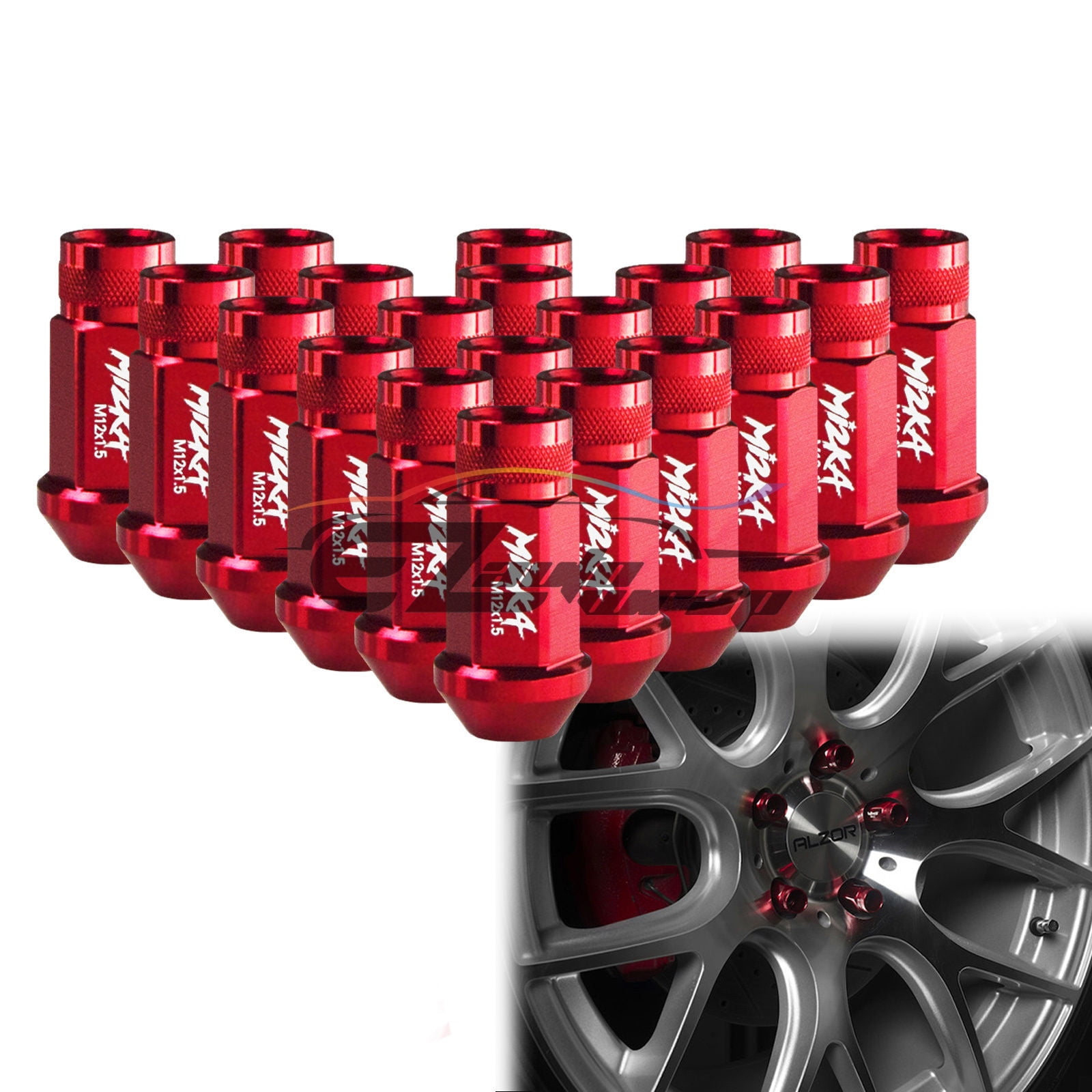 Red 20 PCS M12X1.25mm Screw Lug Nuts Short Tuner Aluminum Red 20 PCS M12X1.25mm Screw Lug Nuts Short Tuner Aluminum