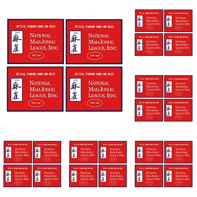 Red 2024 Mahjong Card National Mahjong Official Standard Mahjong Card