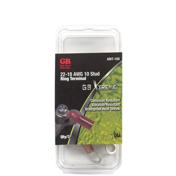 Gardner Bender Xtreme 22-18 Ga. Insulated Wire Ring Terminal Red 3 pk