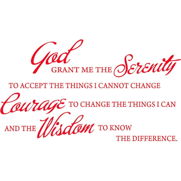 Red 22" x 12" God grant me the serenity PRAYER BIBLE... Vinyl Wall Art Home Decor Decal Sticker
