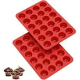 thumbnail image 1 of Red 24 Cups Cupcake Mold,2 Pcs Non-Stick Muffin Pan,Silicone Baking Molds,Round Egg Bite Molds,Small Cake Tray,Dishwasher Safe,for Making Custard, Chocolate, Tart, Bread By HXRH, 1 of 7
