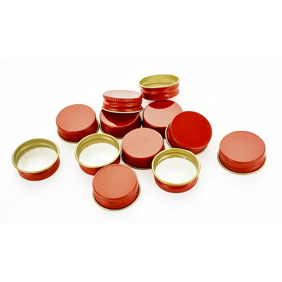 Red 28mm Metal Screw Caps, 12ct