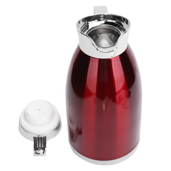 Red 2L Double-Wall Vacuum Insulated Stainless Steel Thermal Jug for Coffee & Tea Bienvenido