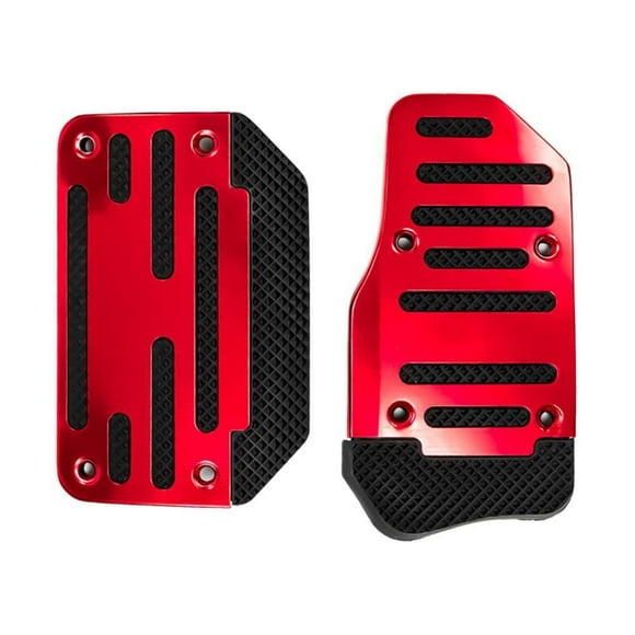 Red 2pcs(B)$Car accelerator pedal aluminum alloy non-slip car pedal/brake pedal manual automatic accelerator pedal