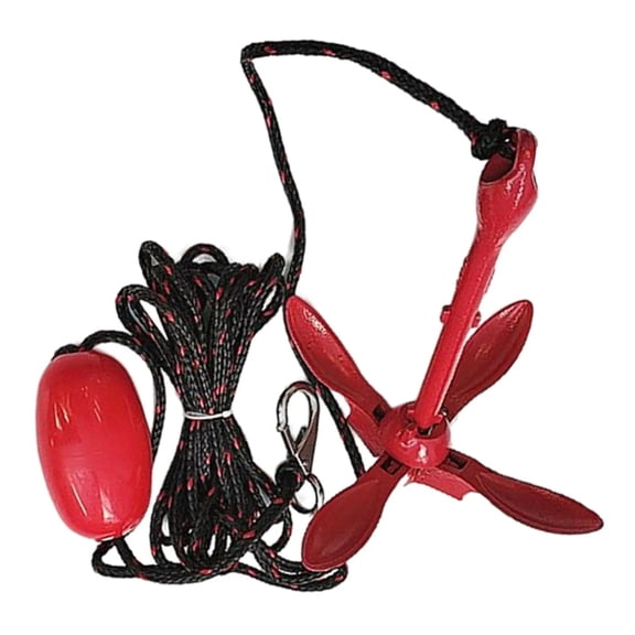 Red 3.5lb Boat Anchor Folding Grapnel Anchor High Performance Easy Use ,Easy to Use