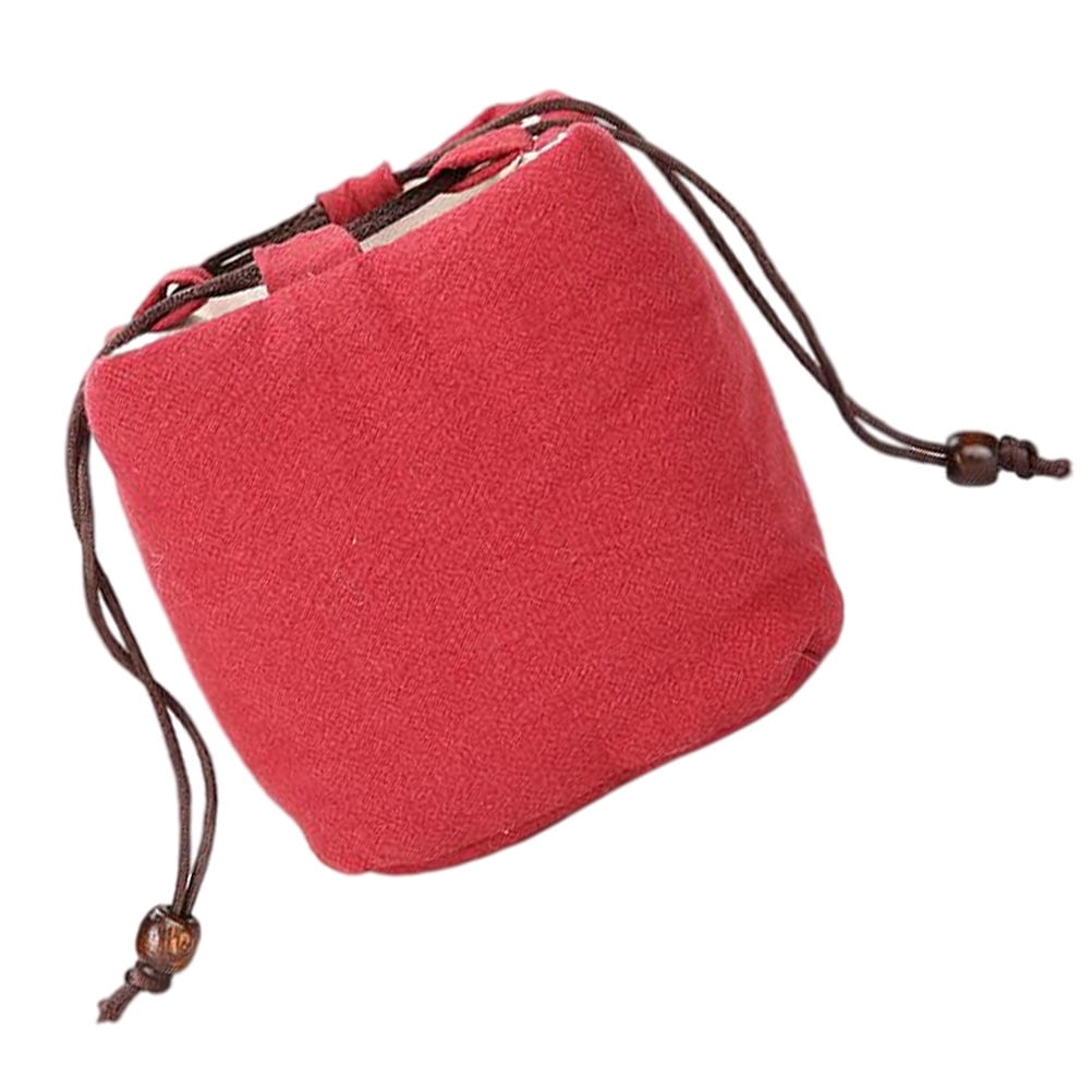 Red 3 Pc Teacups Storage Pouch Lightweight Teaware Container Bag
